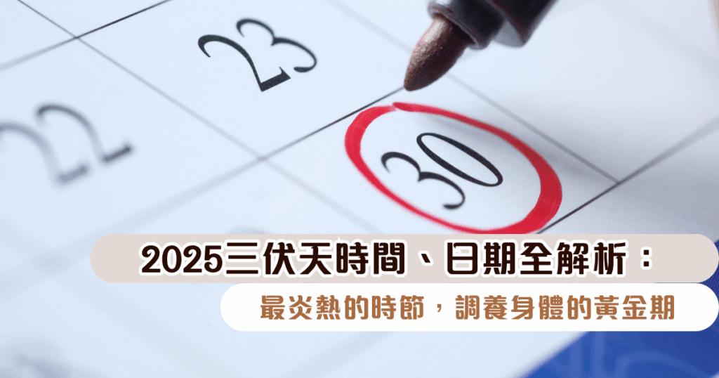 2025三伏天時間、日期全解析：最炎熱的時節，調養身體的黃金期