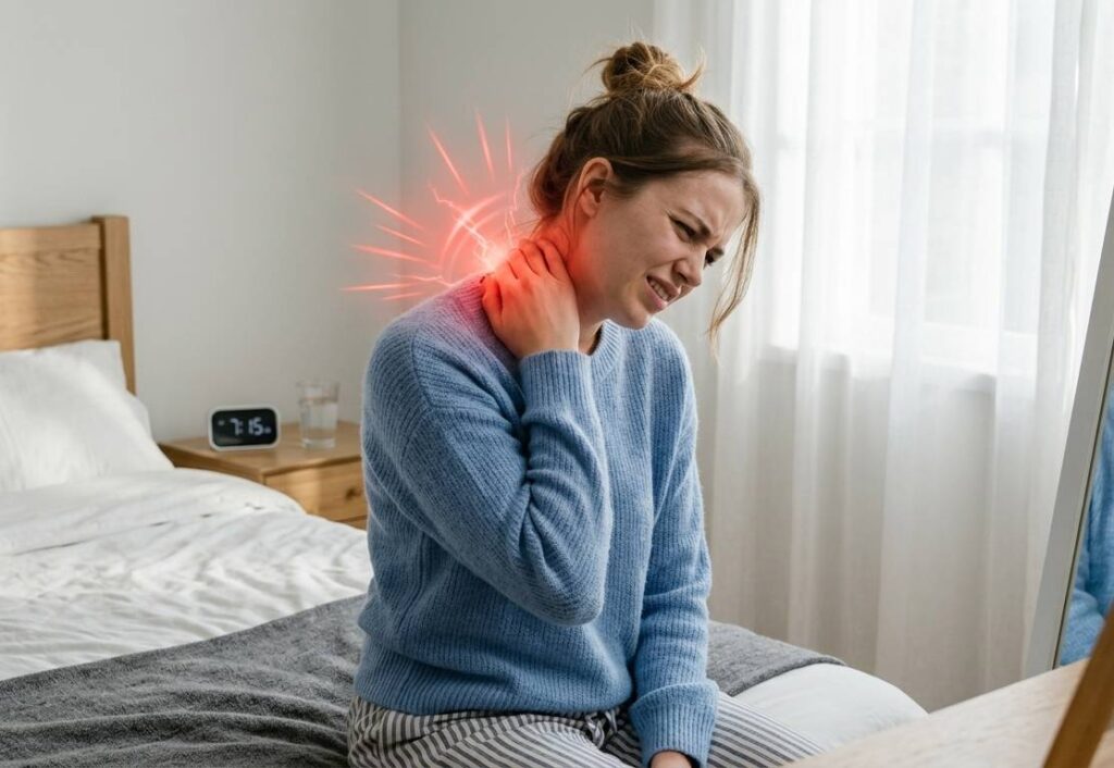 落枕怎麼辦？原因、快速改善方法一次看懂，舒緩肩頸不適有方法！(示意圖)