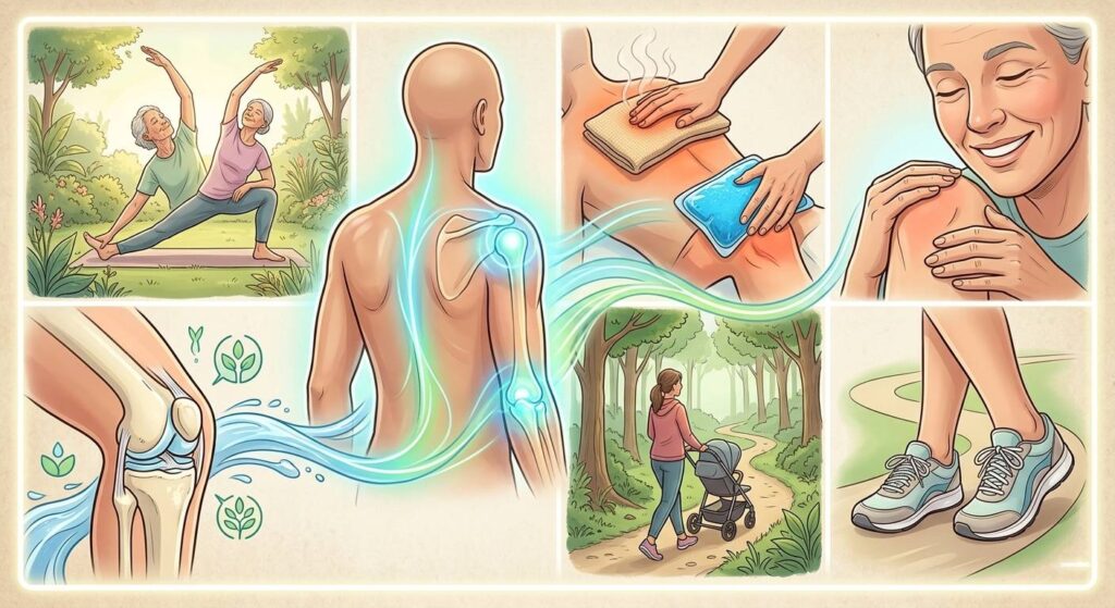 關節熱灸止痛貼推薦｜舒緩關節疼痛、僵硬與日常活動不適的方法(示意圖)