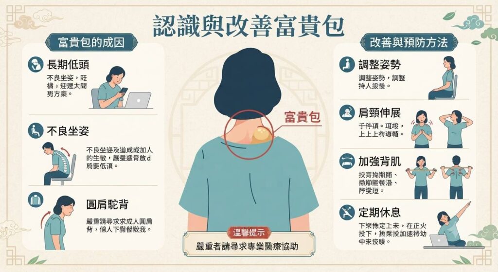 「富貴包」可能不只是姿勢問題，更是血液循環在求救-認識富貴包(示意圖)